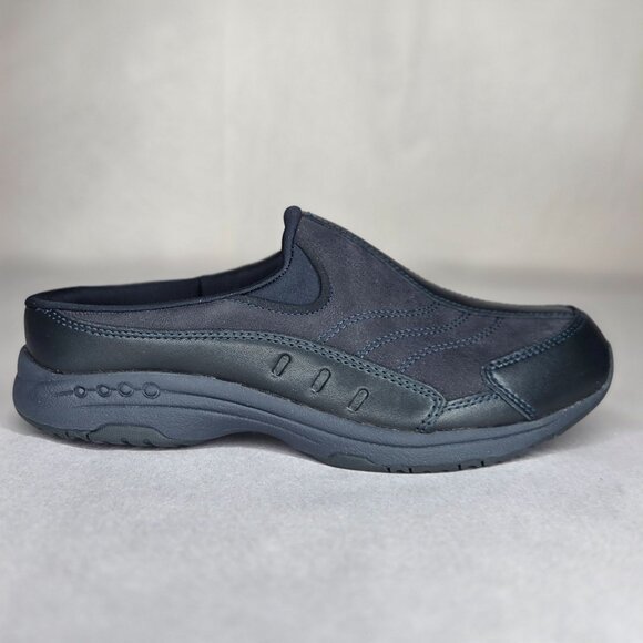 Easy Spirit Shoes - Easy Spirit Women's Travel Time Navy Slip-On Walking Sneaker Mule